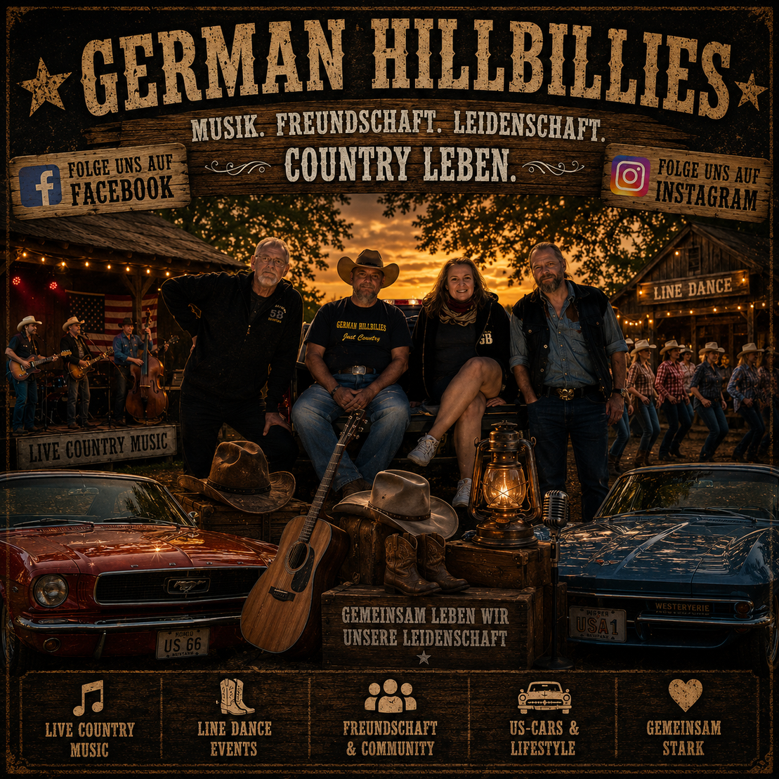 Gruppenfoto von Country-Vereinen bei einem Treffen