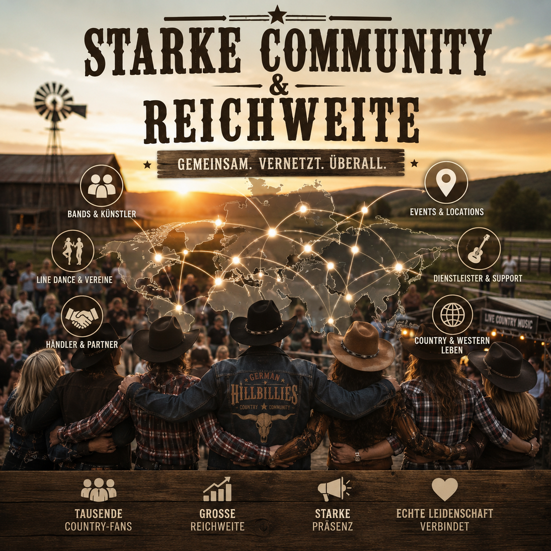 Country-Community, die gemeinsam feiert